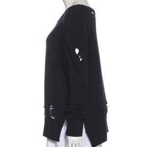 Pam and Gela distressed side tie sweatshirt